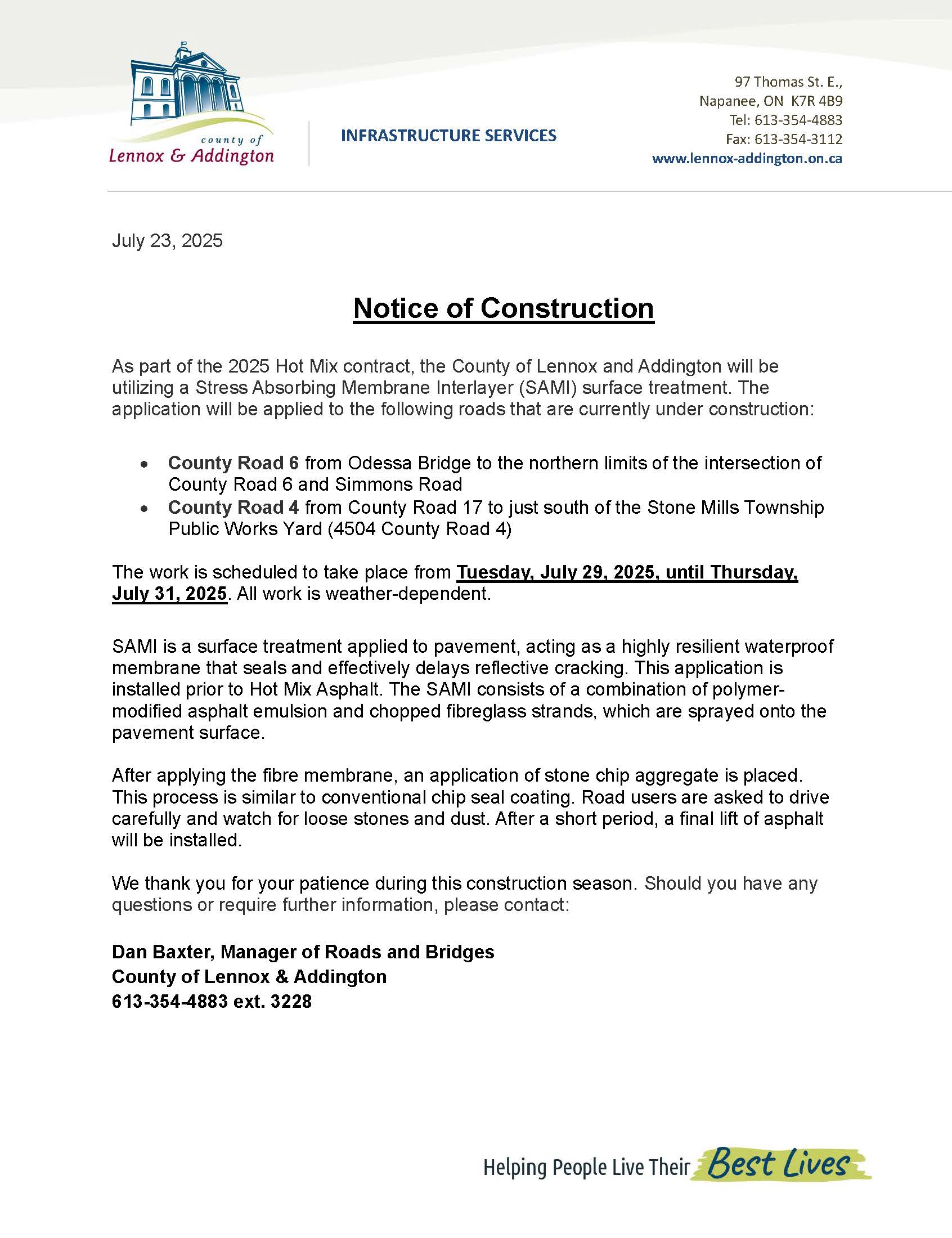 Notice of Construction
